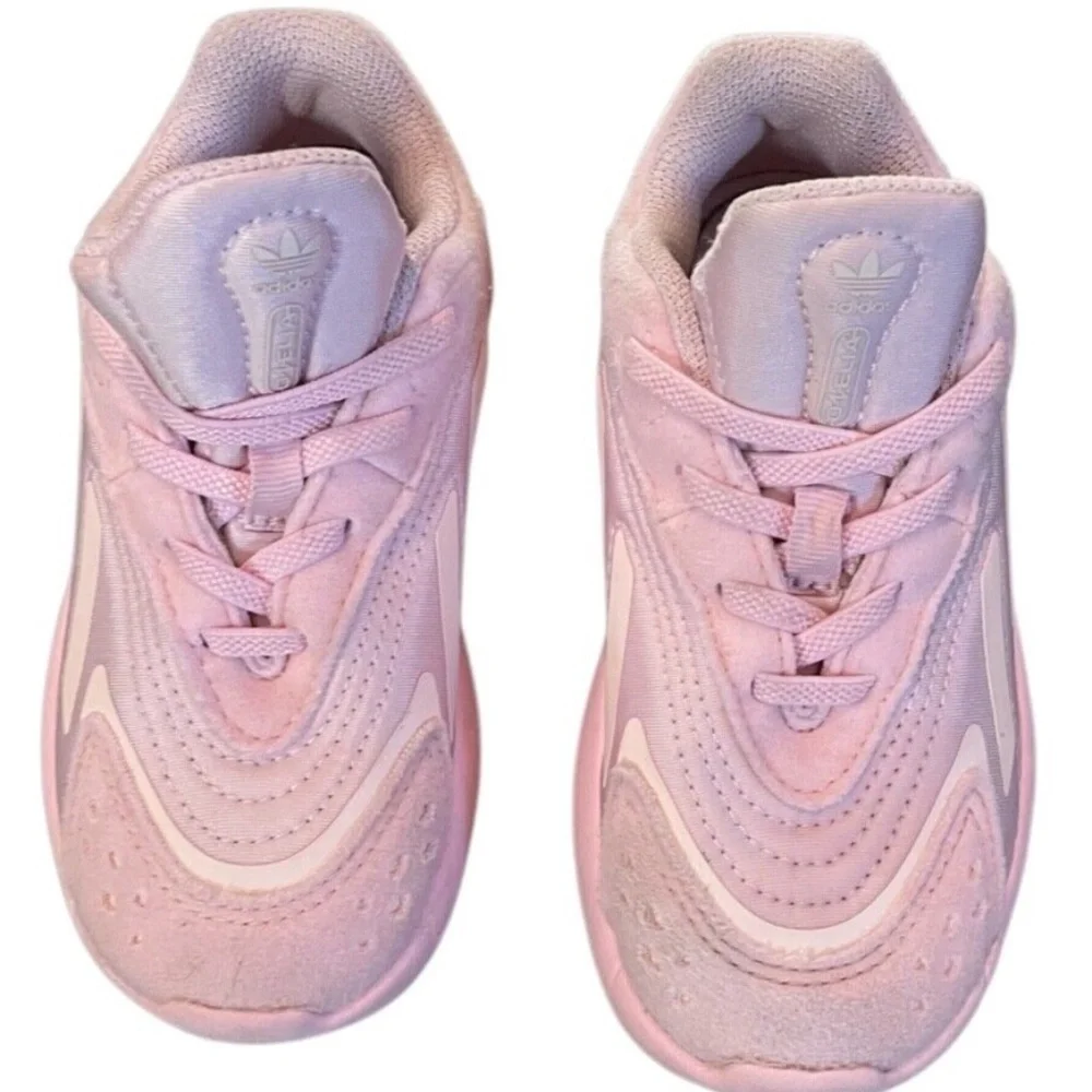 Adidas Ozelia Shoes TODDLER  Sz 9K Pink‎ Mesh Trainers Lace Up Sneakers
